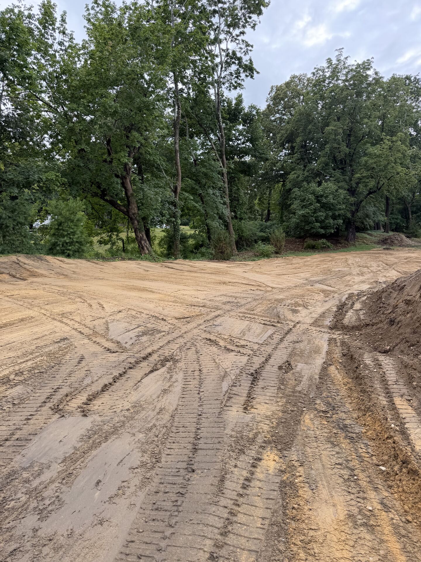 Freshly graded soil ready for finish work